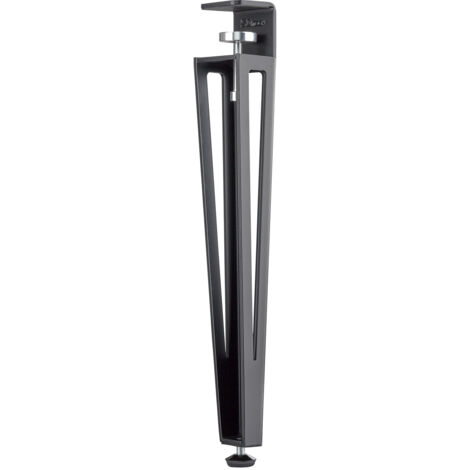 SOTECH Tischbein ColorLine in F-Form konisch zulaufend von 70 auf 40 mm mit Klemmschraube (ohne Bohren) für Beistelltisch, Couchtisch, Bank - schwarz matt - Höhe 464 mm - 1 Stück