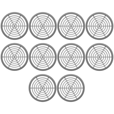 SOTECH Lüftungsgitter zum Einlassen mit Abdeckrand Belüftung Innen und Außen - 10 Stück Ø 65,2 mm / Einbau-Ø: 60 mm / Einbautiefe: 9 mm Lüftungsrosetten geschlitzt