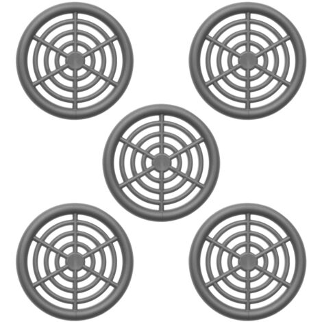 SOTECH Lüftungsgitter zum Einlassen mit Abdeckrand Belüftung Innen und Außen - 5 Stück Ø 48 mm / Einbau-Ø: 42,9 mm / Einbautiefe: 6,8 mm Lüftungsrosetten geschlitzt