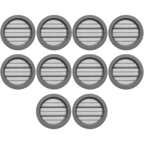 SOTECH Lüftungsgitter zum Einlassen mit Abdeckrand Belüftung Innen und Außen - 10 Stück Ø 49 mm / Einbau-Ø: 39 mm / Einbautiefe: 7 mm Lüftungsrosetten geschlitzt