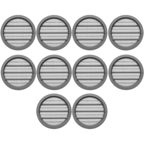 SOTECH Lüftungsgitter zum Einlassen mit Abdeckrand Belüftung Innen und Außen - 10 Stück Ø 65 mm / Einbau-Ø: 55 mm / Einbautiefe: 7 mm Lüftungsrosetten geschlitzt