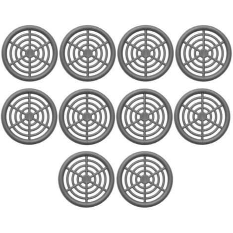 SOTECH Lüftungsgitter zum Einlassen mit Abdeckrand Belüftung Innen und Außen - 10 Stück Ø 48 mm / Einbau-Ø: 42,9 mm / Einbautiefe: 6,8 mm Lüftungsrosetten geschlitzt