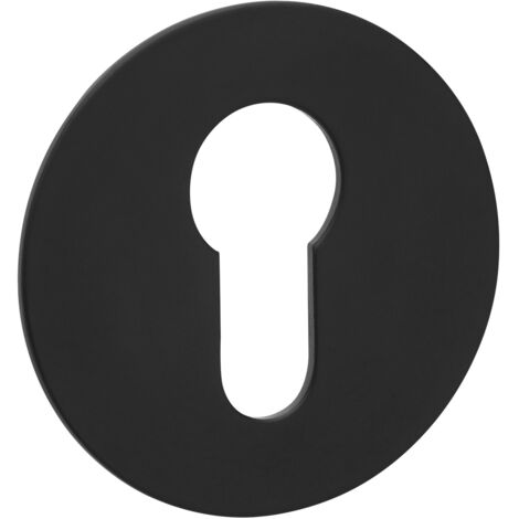 SOTECH selbstklebende Edelstahl Tür-Rosette - 1 Stück Kleberosette rund Ø 55 mm Edelstahl schwarz für Schlösser mit Profilzylinder