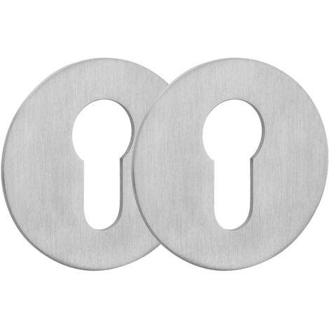 SOTECH selbstklebende Edelstahl Tür-Rosette - 2 Stück Kleberosetten rund Ø 55 mm Edelstahl Satin für Schlösser mit Profilzylinder