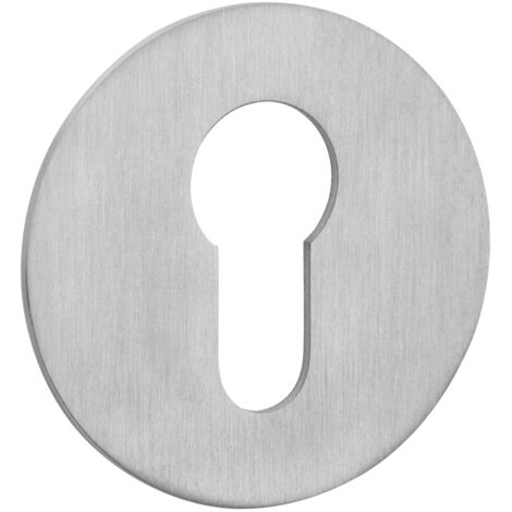 SOTECH selbstklebende Edelstahl Tür-Rosette - 1 Stück Kleberosette rund Ø 55 mm Edelstahl Satin für Schlösser mit Profilzylinder