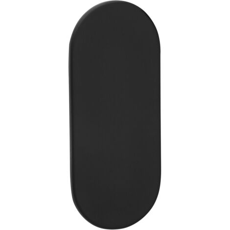 SOTECH selbstklebende Edelstahl Tür-Rosette - 1 Stück Blindrosette oval 65 x 28 x 2 mm Edelstahl schwarz zur Abdeckung nicht genutzter Türbohrungen