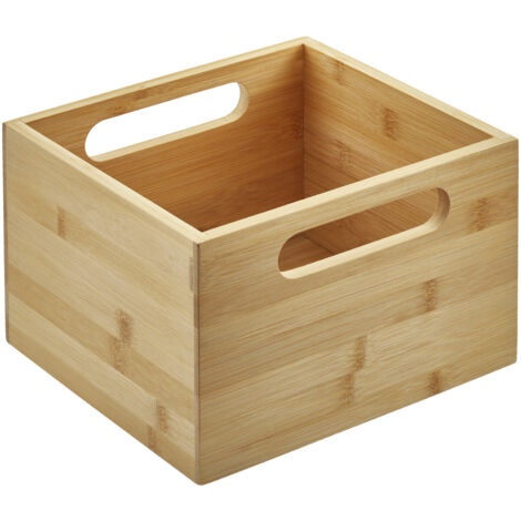 ORGA-BOX Schubladeneinsatz Auszugseinsatz Ordnungssystem für Apothekerschränke Organisations-Container 200 x 225 x 150 mm, Bambus geölt von SOTECH