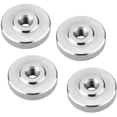 SOTECH Rändelmutter Edelstahl V2A (SS304) metrische Griffmutter mit gerändelten Seitenflächen - 4er Set M6 flache Form DIN 467