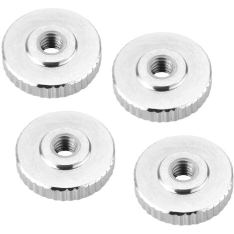 SOTECH Rändelmutter Edelstahl V2A (SS304) metrische Griffmutter mit gerändelten Seitenflächen - 4er Set M3 flache Form DIN 467