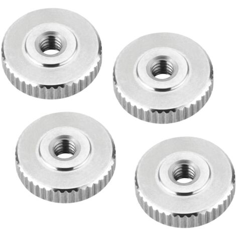 SOTECH Rändelmutter Edelstahl V2A (SS304) metrische Griffmutter mit gerändelten Seitenflächen - 4er Set M4 flache Form DIN 467