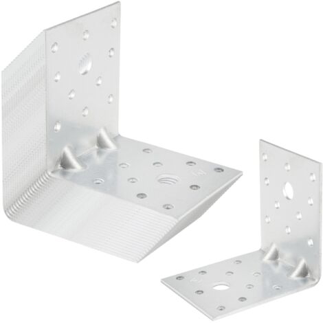 SOTECH 20er Set Bauwinkel Winkelverbinder 90° Materialstärke 2,5 mm Schwerlastwinkel aus feuerverzinkter Stahl Eckwinkel Stahlwinkel mit Sicke (Verstärkung) 75 × 75 × 60 mm