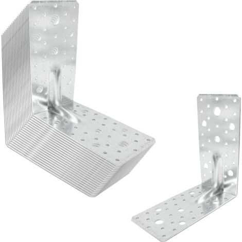 SOTECH 20er Set Bauwinkel Winkelverbinder 90° Materialstärke 2,5 mm Schwerlastwinkel aus feuerverzinkter Stahl Eckwinkel Stahlwinkel mit Sicke (Verstärkung) 175 × 175 × 90 mm