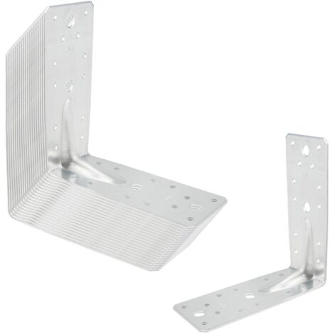 SOTECH 20er Set Bauwinkel Winkelverbinder 90° Materialstärke 2,5 mm Schwerlastwinkel aus feuerverzinkter Stahl Eckwinkel Stahlwinkel mit Sicke (Verstärkung) 150 × 150 × 65 mm