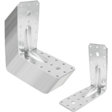 SOTECH 20er Set Bauwinkel Winkelverbinder 90° Materialstärke 2,5 mm Schwerlastwinkel aus feuerverzinkter Stahl Eckwinkel Stahlwinkel mit Sicke (Verstärkung) 120 × 120 × 60 mm