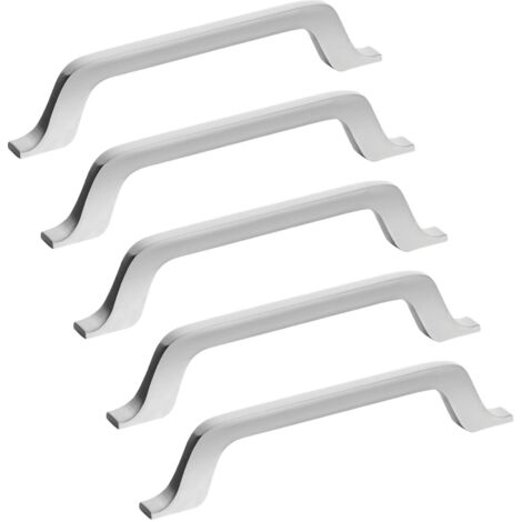 SOTECH Möbelgriff Küchengriff Schrankgriff Bohrlochabstand 160 mm, FormLine WAVE Edelstahloptik 202 x 32 x 13,7 mm, 5 Stück