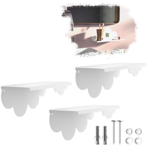 SOTECH Design Wandregal HOVER-XI 25 x 10 x 10 cm inkl. Befestigungsset für Wandmontage, weiß, 3 Stück