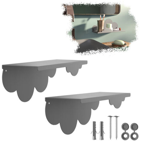 SOTECH Design Wandregal HOVER-XI 25 x 10 x 10 cm inkl. Befestigungsset für Wandmontage, anthrazit, 2 Stück