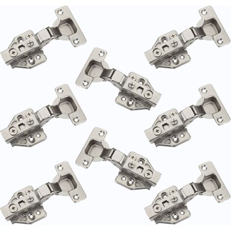 SOTECH Topfband T48 105° mit Dämpfer (Soft-Close) inkl. Montageplatten mit Exzenterverstellung, Mittelanschlag, 8 Stück