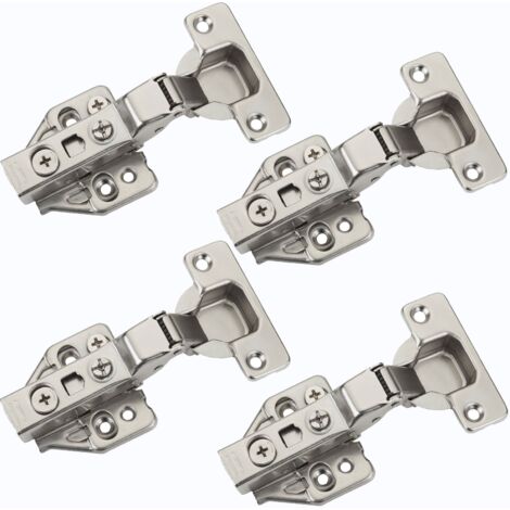 SOTECH Topfband T48 105° mit Dämpfer (Soft-Close) inkl. Montageplatten mit Exzenterverstellung, Mittelanschlag, 4 Stück