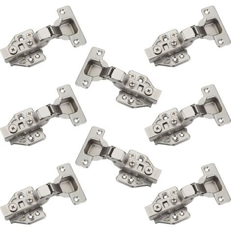 SOTECH Topfband T48 105° mit Dämpfer (Soft-Close) inkl. Montageplatten mit Exzenterverstellung, Innenanschlag, 8 Stück
