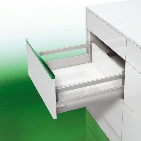 Emuca Orderbox vertikaler Tellerhalter für Schublade, 159x468 mm, Grau  anthrazit, Aluminium und Kunststoff