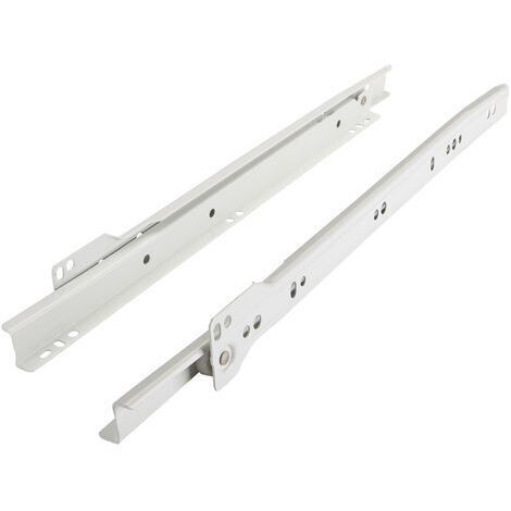 1 Paar (R+L) SOTECH Teilauszug RT-30-L500-NF 500 mm weiß Schubladenauszug für Holz-Schublade zur Befestigung an der Schubkastenunterseite