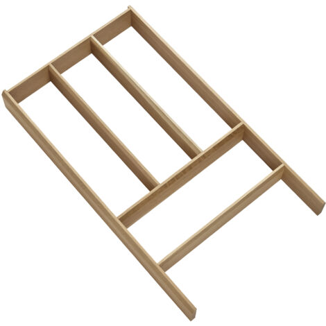 ORGA-BOX Individual Besteckeinsatz (473 x 273 x 50 mm) Multifunktionseinsatz Schubladeneinsatz für Schubkästen mit einer Innentiefe von 473 mm Massivholz Eiche lackiert