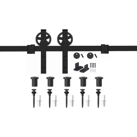 Schiebetüren Set CHAMBER-1 2 m (seitlich anschraubbar) schwarz