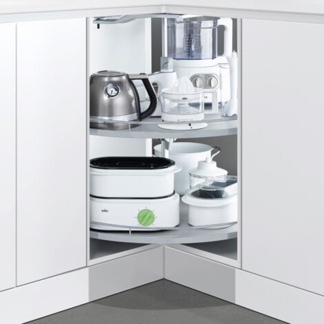 Kesseböhmer REVO 90 Eckschrankbeschlag für 90° Eckschrank, silbergrau/ grau