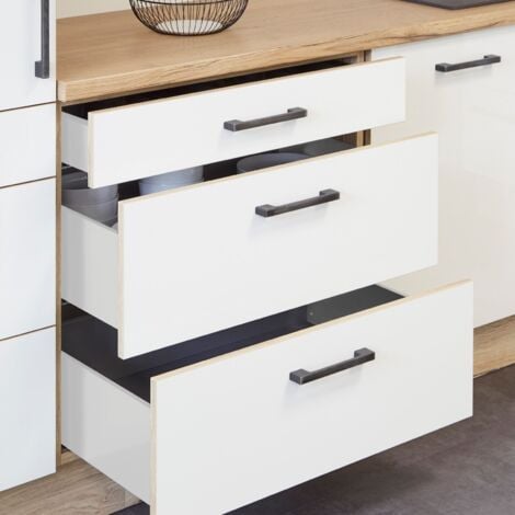 Schubladensystem JUNKER SLIM weiß H: 167 mm SoftClose bis 40 kg belastbar mit 13 mm schlanken Schubladenzargen - Nennlänge 300 mm