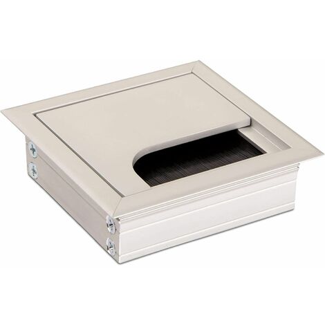 2er Pack - Kabeldurchlass CAVO Kabeldose eckig 80 x 80 mm Silber eloxiert