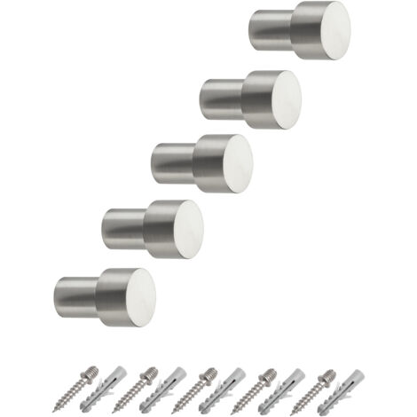 5er Pack - Garderobenhaken TUULA Ø 14 / 19,5 mm Länge 30 mm Edelstahl