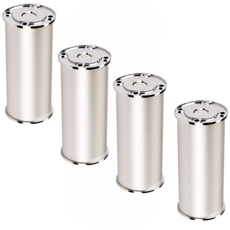 SOTECH 4er Set Möbelfüße RADO (Höhe 170 mm, Ø 50 mm, Aluminium / chrom poliert) höhenverstellbare Sofabeine