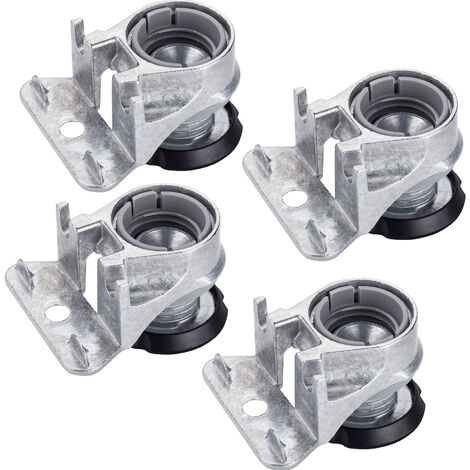 4 Stück Sockelhöhenversteller INTEGRATO Höhe 19 mm Sockelfuß höhenverstellbar max. 12 mm Nivellierfuß mit Tragkraft 175 kg / Stück Verstellfuß mit Bodengleiter Sockelgleiter Schrankfuß von SOTECH
