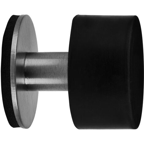 Türstopper HEKTOR Ø 40 mm H: 40 mm Edelstahl/schwarz Wandtürstopper  Anschlagpuffer Türanschlagpuffer Anschlagschutz Türpuffer Türdämpfer  selbstklebend