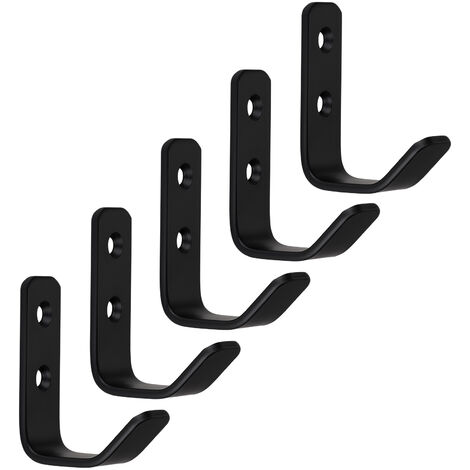 5er Pack - SOTECH Garderobenhaken ALBA echt Edelstahl klein schwarz