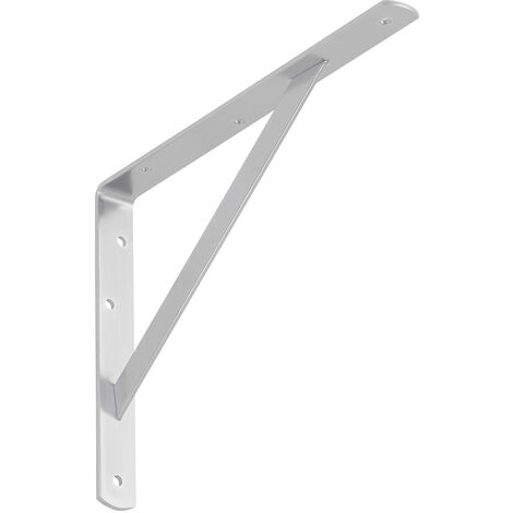 Regalkonsole (300 x 225 x 30 mm, verzinkt, pulverbeschichtet) Garderobenkonsole mit Querstrebe zur Stabilisierung