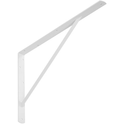 Regalkonsole (600 x 375 x 40 mm, weiß, pulverbeschichtet) Schwerlastkonsole mit Querstrebe zur Stabilisierung