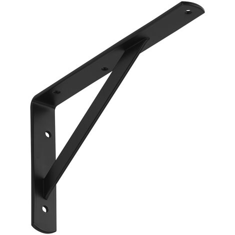 Regalkonsole (250 x 150 x 30 mm, schwarz, pulverbeschichtet) Schwerlast-Konsole mit Querstrebe zur Stabilisierung