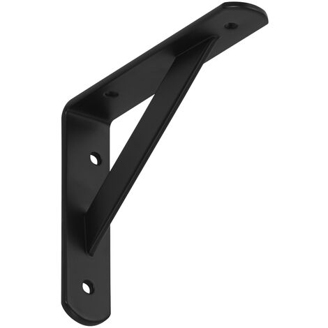 Regalkonsole (150 x 125 x 30 mm, schwarz, pulverbeschichtet) Schwerlast-Konsole mit Querstrebe zur Stabilisierung