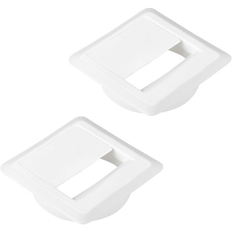 2 Stück CAVO Kabeldurchlässe (70 x 70 mm, Höhe 18,3 mm, 60 mm Durchmesser, weiß)