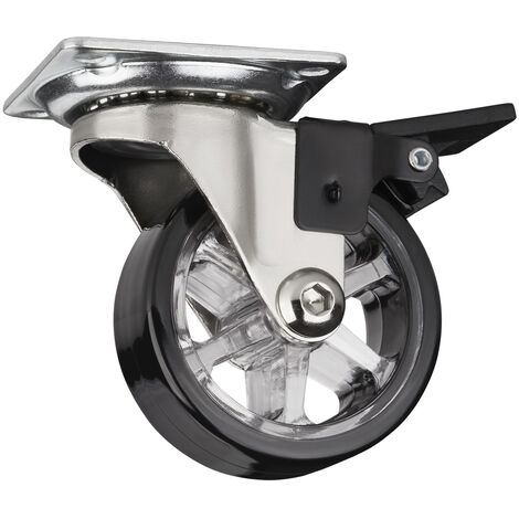 SO-TECH Design Möbelrolle RAPID Rollen-Ø 50 mm schwarz mit Bremse Tragkraft 35 kg