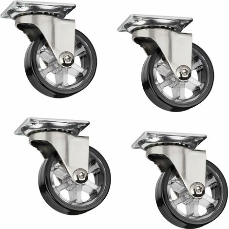 4er Set SO-TECH Design Möbelrollen RAPID Rollen-Ø 50 mm schwarz Tragkraft 35 Kg