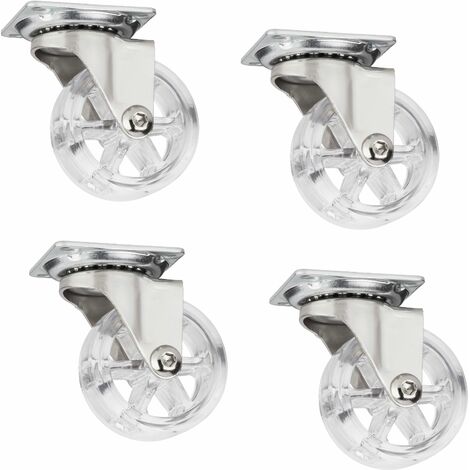 4er Set SO-TECH Design Möbelrollen RAPID Rollen-Ø 50 mm transparent Tragkraft 35 Kg
