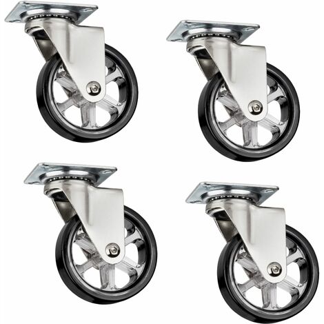 4er Set SO-TECH Design Möbelrollen RAPID Rollen-Ø 75 mm schwarz Tragkraft 35 Kg