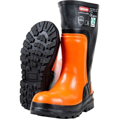 Oregon – Bottes de sécurité anti-coupures 44 – Embout acier – Semelle antidérapante et résistante à l'huile – Pour travaux en forêt et jardin (1/5)