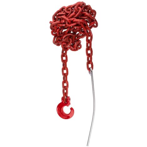 Chaîne à maillons carrés avec crochet à boucle et aiguille à percer, qualité 8, force de traction admissible LC 3250 daN, longueur 2,5 m, chaîne Ø 7 mm