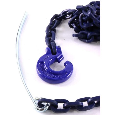 Chaîne à maillons carrés avec crochet à boucle et aiguille à percer, qualité 10, force de traction admissible LC 4500 daN, longueur 2,5 m, chaîne Ø 7 mm