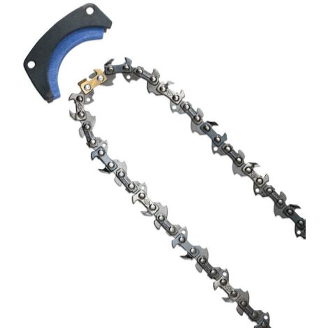 Chaîne à profil bas 3/8' pour tronçonneuse – Système d'affûtage PowerSharp® – Compatible avec Oregon CS300 et CS1500 – Pierre à aiguiser incluse