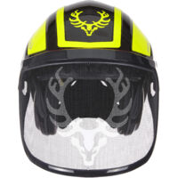 Casque forestier PROTOS KOX – Protection auditive et visière intégrale – Norme EPI – Haute visibilité noir/jaune fluo